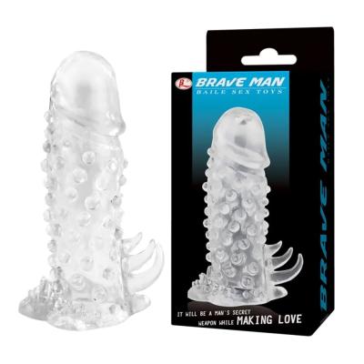 13,5 cm Klitoral Uyarıcılı Tırtıklı Penis Kılıfı
