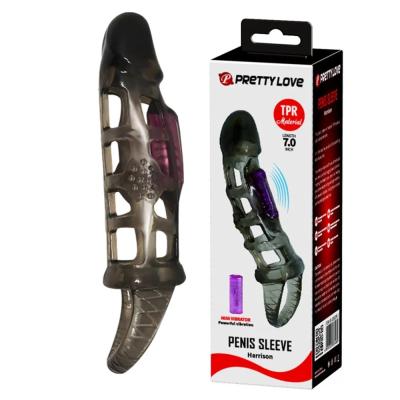 14 cm Titreşimli Şeffaf Penis Kılıfı