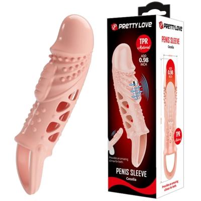 2,5 cm Dolgu Uzatmalı Titreşimli Penis Kılıfı