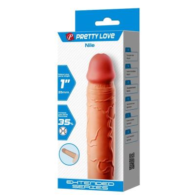 2,5 cm Dolgulu Ten Rengi Silikon Nile Penis Kılıfı