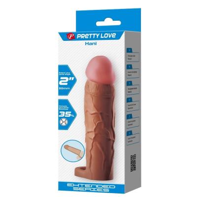 5 cm Dolgulu Melez Rengi Silikon Hani Penis Kılıfı