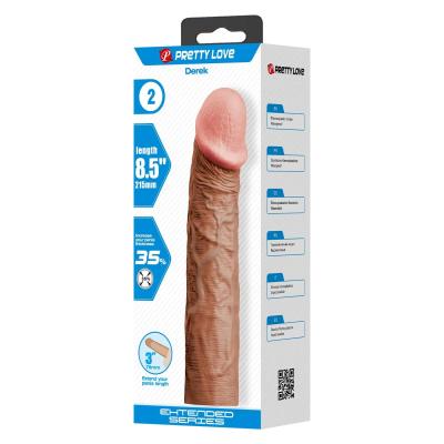 7.5 cm Dolgulu Melez Rengi Silikon Derek Penis Kılıfı