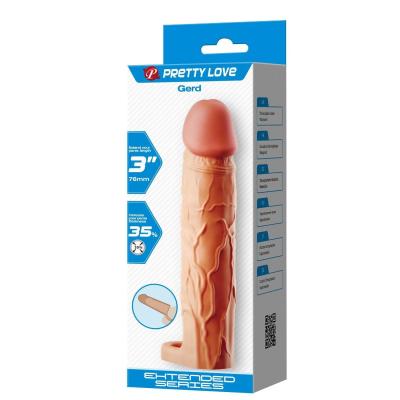 7.5 cm Dolgulu Ten Rengi Silikon Gerd Penis Kılıfı
