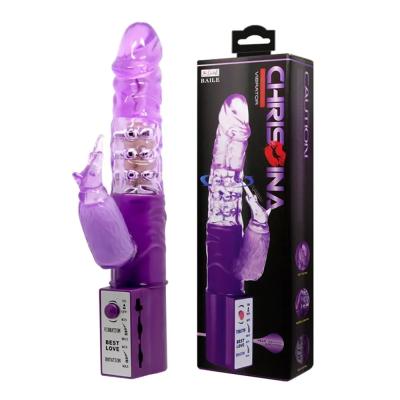 Oynar Başlı Klitoris Uyarıcılı Teknolojik Vibratör Penis Mor