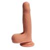 18 cm Et Dokulu Gerçekçi Çift Katmanlı Sünnetsiz Silikon Penis