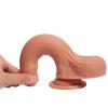 18 cm Et Dokulu Gerçekçi Çift Katmanlı Sünnetsiz Silikon Penis