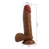 21 cm İleri Geri ve Rotasyon Hareketli Titreşimli Gerçekçi Vantuzlu Melez Penis
