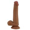 22 cm 4 cm Kalınlığında Çift Katmanlı Realistik Vantuzlu Dildo Penis