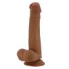 22 cm 4 cm Kalınlığında Çift Katmanlı Realistik Vantuzlu Dildo Penis