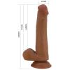 22 cm 4 cm Kalınlığında Çift Katmanlı Realistik Vantuzlu Dildo Penis