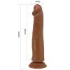 25,4 cm Çift Katmanlı Realistik Vantuzlu Testissiz Melez Dildo Penis