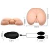 25 cm 2 İşlevli Titreşimli Suni Vajinal ve Anal Masturbatör