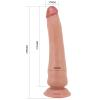 25 cm Çift Katmanlı Realistik Vantuzlu Testissiz Melez Dildo Penis