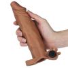 4 cm Uzatmalı Realistik Titreşimli Penis Kılıfı Melez XTender