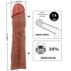 7.5 cm Dolgulu Melez Rengi Silikon Derek Penis Kılıfı