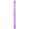 Çift Taraflı Esnek Dildo 34 cm Gerçekçi Dokulu Mor Renk