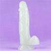 Gece Parlayan Fosforlu 19 cm Realistik Vantuzlu Şeffaf Dildo