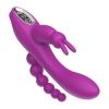 USB Şarjlı Klitoral ve Anal Uyarıcılı Teknolojik Vibratör Mor