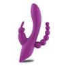 USB Şarjlı Klitoral ve Anal Uyarıcılı Teknolojik Vibratör Mor