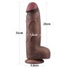 Yeni Nesil Çift Katmanlı 31 cm Realistik Dev Zenci Dildo Penis