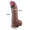Yeni Nesil Çift Katmanlı 33 cm Realistik Dev Zenci Dildo Penis